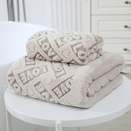 2pcs Luxury Textured Towel Set - Ultra Absorbent, Soft, And Skin-Friendly Bathroom And Home Towels