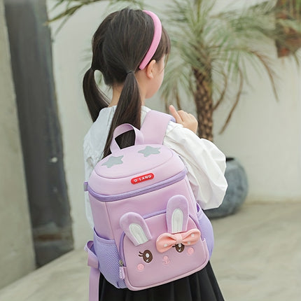 Pink Bunny Backpack with Bow Detail - Lightweight Adjustable Straps, Zipper Closure