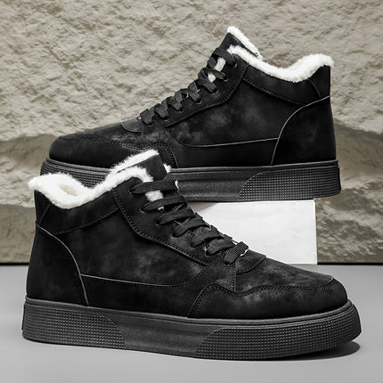 Men's Winter Warm High-Top Sneakers - Heavy-Duty & PVC Sole All-Terrain Traction