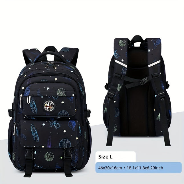 Galaxy Explorer: Sturdy, Spacious Backpack for Children - Playful Astronaut And Starry Sky Design,