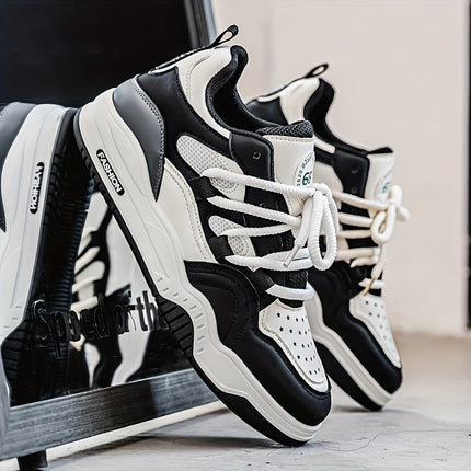 White & Green Casual Sneakers with Breathable Mesh, Durable PVC Sole,