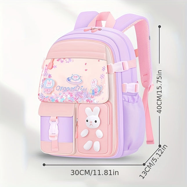 New Style Backpack for Elementary School Students Aged 6-12, Cute And Casual with Multiple Pockets, Resembling a Refrigerator.