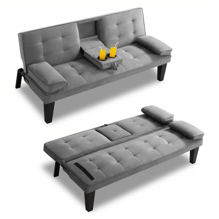 Sofa Bed That Can Be Folded, Featuring an Adjustable Lounge Chair with Removable Armrests