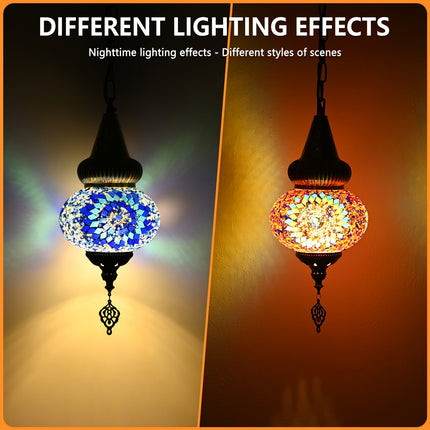 Turkish Moroccan Mosaic pendant ceiling lamp, lamp fixture with 6.1 meter or so rope and chain