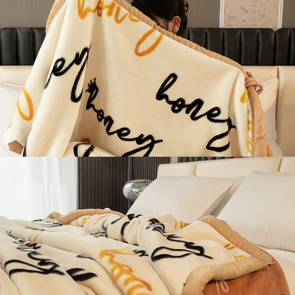 Extra Large Thickened Raschel Blanket | Double Layer Four Season Soft Throw Blanket, Machine Washable