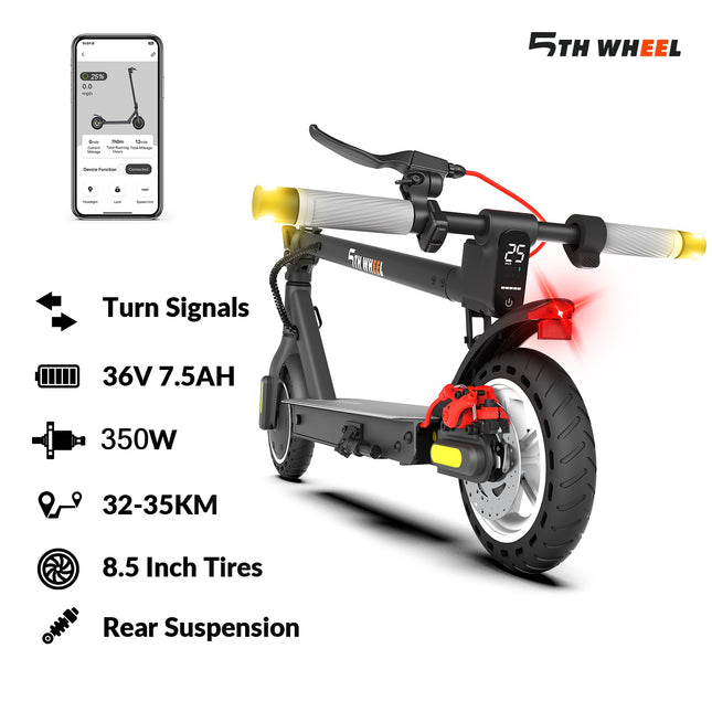5TH WHEEL V30PLUS Foldable Electric Scooter for Adults - 350W Motor, 35km Range