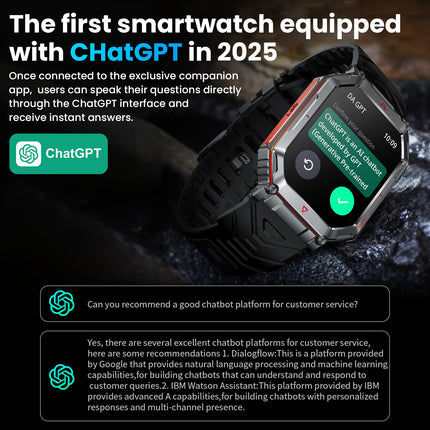 GPS Men'S Sports Smart Watch, 2.0-inch HD Smart Watch, With Wireless Call Function, Message Reminder,