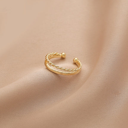 Influencer-style Minimalist Adjustable Geometric Ring