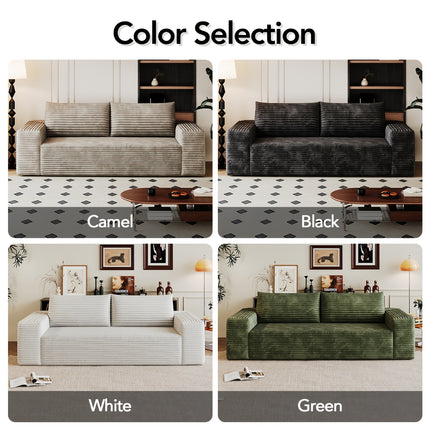 Sofa Deep Seat, Comfy Corduroy Cloud Sofa, No Assembly Required, Champagne Color,