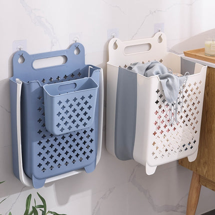 Dirty Clothes Household Laundry Basket Wall Hanging Foldable Bathroom