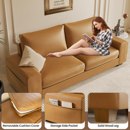 Sofa Elegance And Comfort - Modern Loveseat Sofa - Sleek And Smooth Surface with Wide Arm,