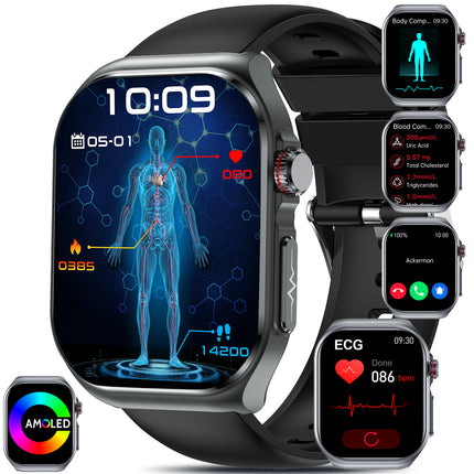 2026 New Smartwatch for Women Men, 5.18cm AMOLED Screen, 530mAh Long-Last Battery, BT 5.3 Calls,
