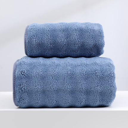 Wide Stripe Dark Stripe Coral Velvet Printing Towels Suit