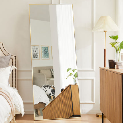 Full Length Mirror with stand, Floor Mirror with Aluminum Alloy Frame,