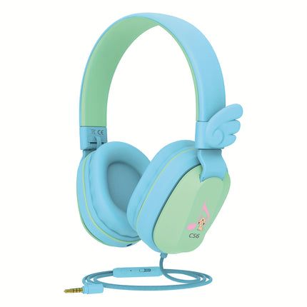 Lightweight Foldable Over-Ear Stereo Headset With Safe Volume Control & Built-in Mic