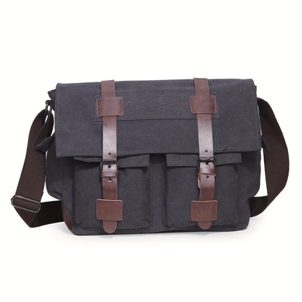 Large Capacity Vintage Crossbody Bag, Reasonably Partitioned, Durable And Washable Shoulder Bag