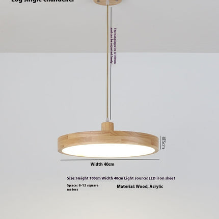 Log Single-head Droplight Japanese Style Round