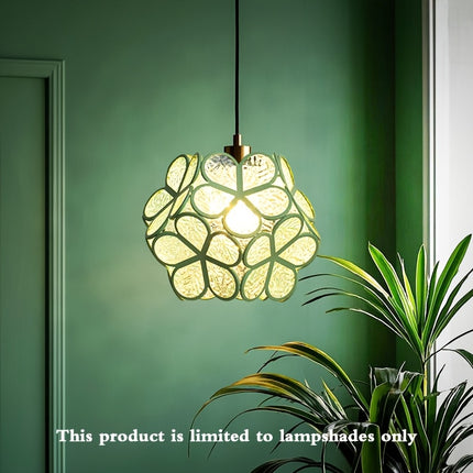 Deco Metallic Green Lampshade - Vintage-Inspired, Matte Finish, Plastic & Metal Construction