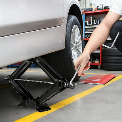 2 Ton Heavy Duty Scissor Jack - 4.2 to 38.1 cm Lift, Manual Car Jack with Handle