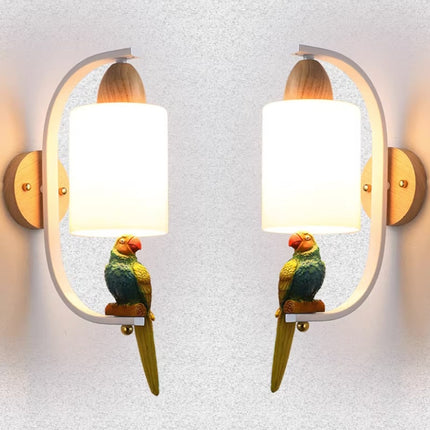 Solid Wood Bedside Lamp Minimalist Creative Personality Living Room Background Wall Stair Aisle Lamps