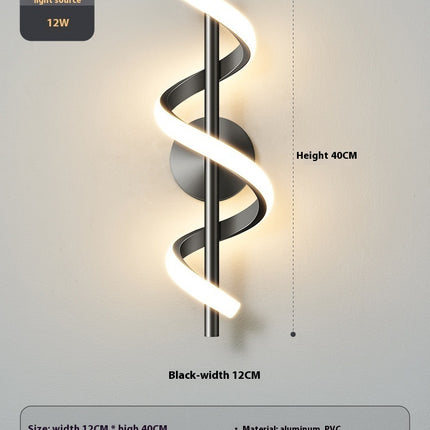 Bedroom Bedside Wall Lamp Creative Minimalist Spiral Corridor Aisle Hallway Lamp