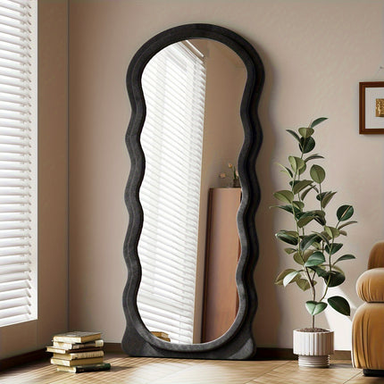 Full-Length Floor Mirror - Full Mirror Full Body Mirror For Bedroom Floor Mirror Full Body Wavy Mirror Extra Large