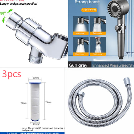 The Third Gear Adjustable Strong Supercharged Shower Head Household Bath Shower Hose Shower Head