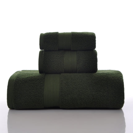 Household Soft Absorbent Solid-Colored Pure Cotton Towel Set Of Three