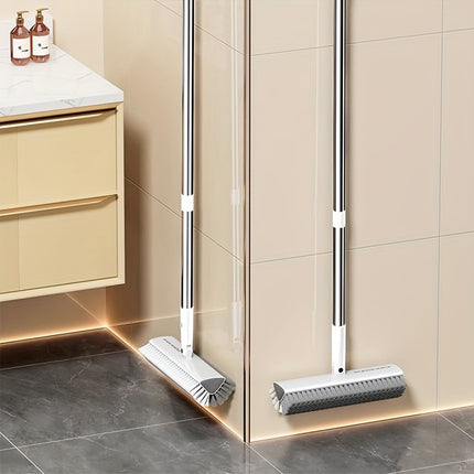 Heavy-Duty Double-Sided Floor Scrub Brush with V-Shaped Triangle Head - Stiff Bristles for Deep Cleaning Corners,