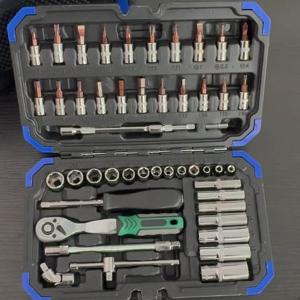 A Set of Home And Travel Dual-Use Car Repair Tool Set, Motorcycle Repair Tool Set with Storage Box,