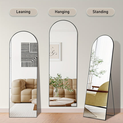 Full-Length Mirror Free Standing, Leaning, Hanging, and Mounted Options - Aluminum Frame