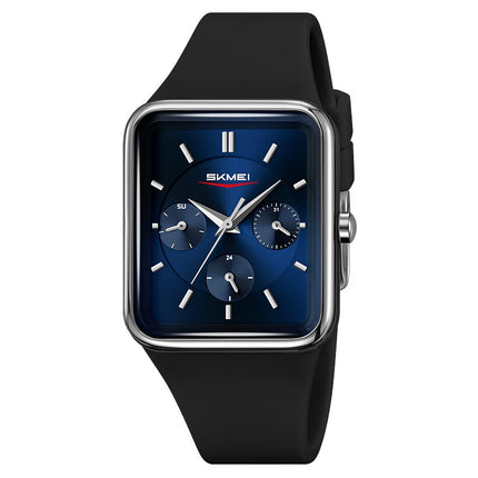 Multi Functional Square Silicone Waterproof Watch For Girls