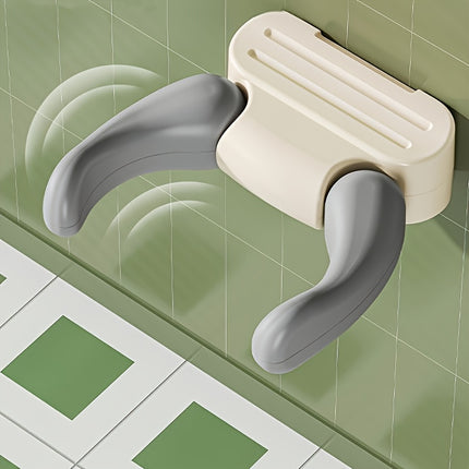 Adjustable Baby Standing Shower Rack | Plastic, Grey and Khaki Simulation Loop Armrest for Home Use