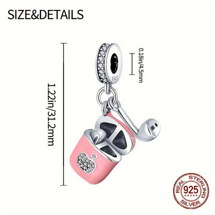 Headphones Pendant Bead - Stylish Music-Themed Charm for DIY Jewelry Making,