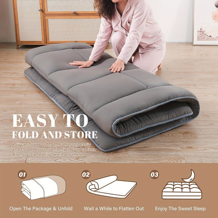 1pc Japanese Floor Mattress Futon Mattress Grey Tatami Mat 5D Polyester Filled Sleeping Pad Foldable