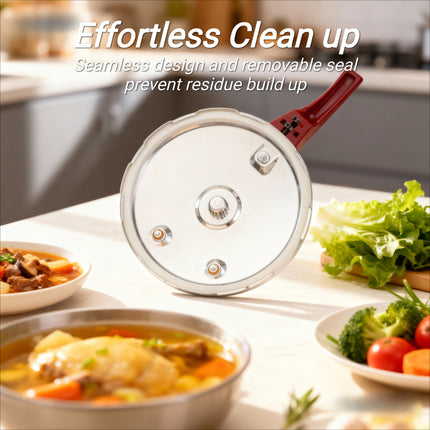 Pressure Cooker with Steamer Basket, Large Capacity for Home & Commercial Use,1600g 6 Safety Features