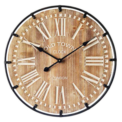 Retro Wall Clock Wrought Iron Clock Round