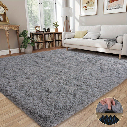1pc Large Light Gray Mat Suitable for - Non-Slip Soft Fluffy with Rubber Backing,