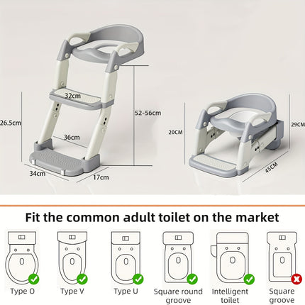 3-in-1 Adjustable Height Portable Anti-Slip Design Soft Pad Durable Home Travel Diaper Baby Toilet Seat