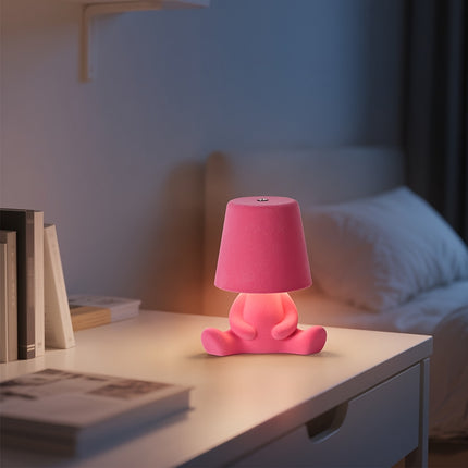 Colorful Cartoon Plush Doll Desk Lamp | Adjustable Three Light Colors, Touch Switch