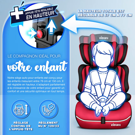 Child Car Seat 9-36 Kg (1-12 Years) with Cushion for Child Seat - ECE R129/03 Car Seat, Group 1/2/3 Child Car Seat 5