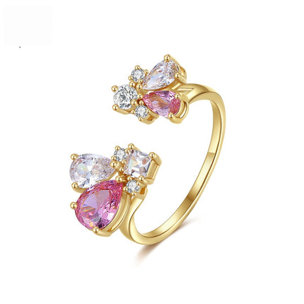 Irregular Flower-Shape Open Ring For Women