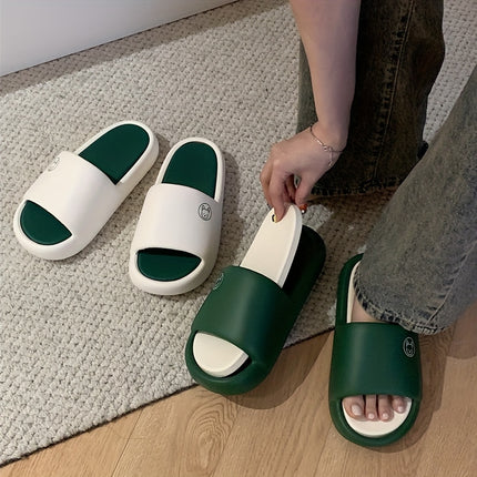 2 pcs Cartoon Dog Couple Color-Blocked Slippers Are Comfortable, Soft, Thick-Soled,