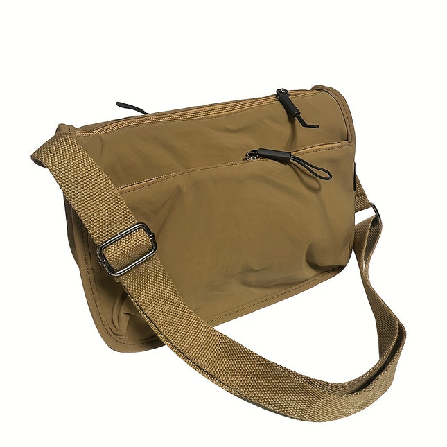 Multi Pockets Cross-body Bag, Nylon Shoulder Bag, Versatile Square Bag for Travel, Daily