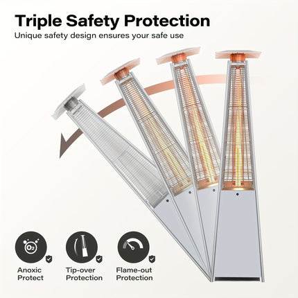 HOME Outdoor Patio Heaters for Outdoor Use, 48000 BTU Pyramid Patio Heater with Cover &