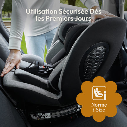 Mobelys Auto Child ISOFIX 0-36 Kg, I-Size 40-150 Cm, 360° Rotatable, Adjustable Reclining Position,