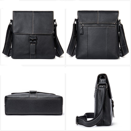 Large Capacity Cowhide Shoulder Bag For Men