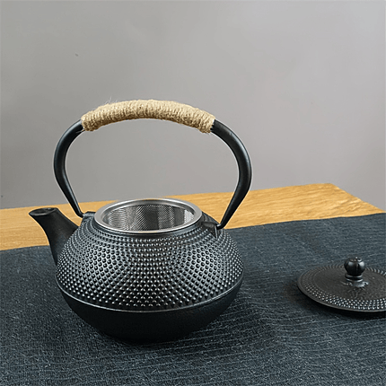 Cast Iron Teapot with Removable Stainless Steel Infuser - Classic Elegant Design,