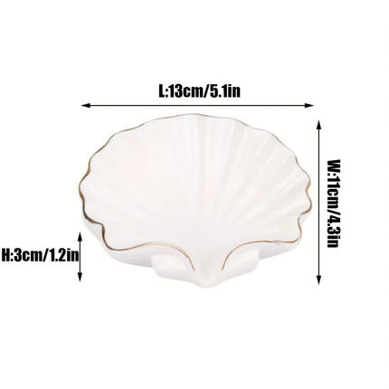 1pc Ceramic Shell Soap Dish for Bathroom Sink, Perfect for Christmas And Holiday Gifts.