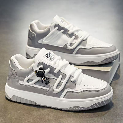 Men's Chunky Skate Shoes 2025 Summer  Low-Top PU Sneakers with Cushioned Insole & PVC